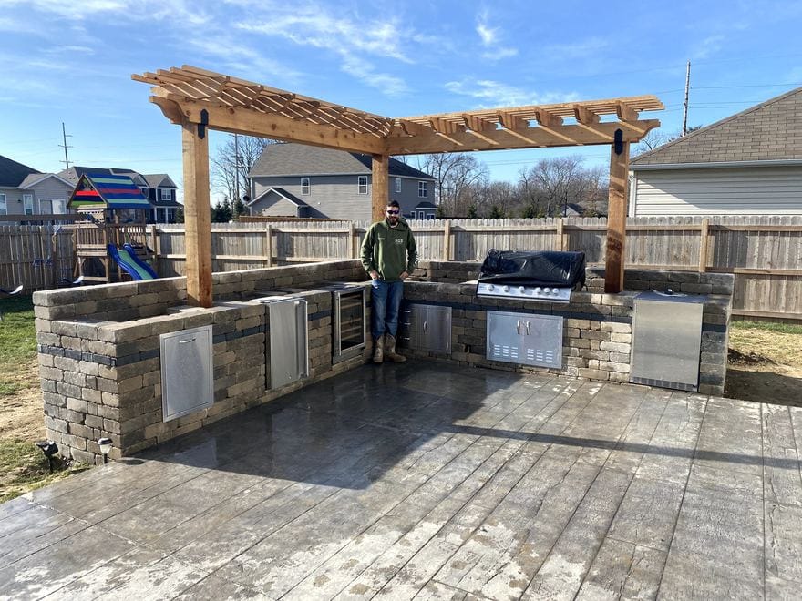 Pergola over a finished patio
