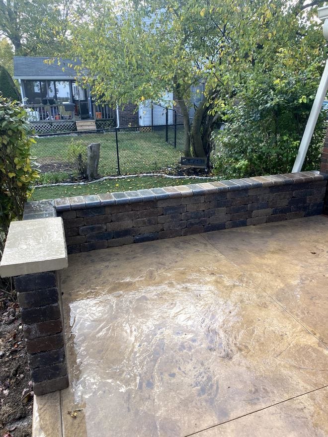 Stamped concrete patio