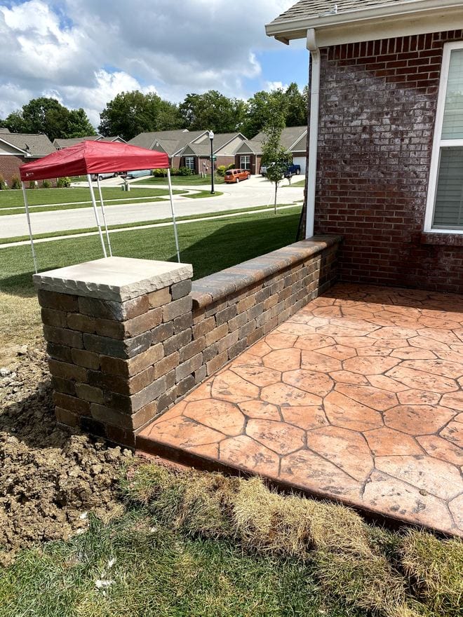 Stamped concrete patio