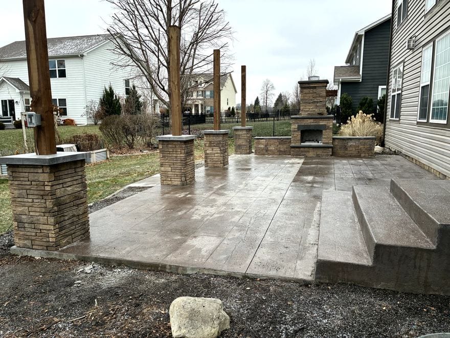 Stamped concrete patio